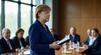 Ich bin Angela Merkel, Politikerin, und diskutiere über rechtliche Rahmenbedingungen (9/10)